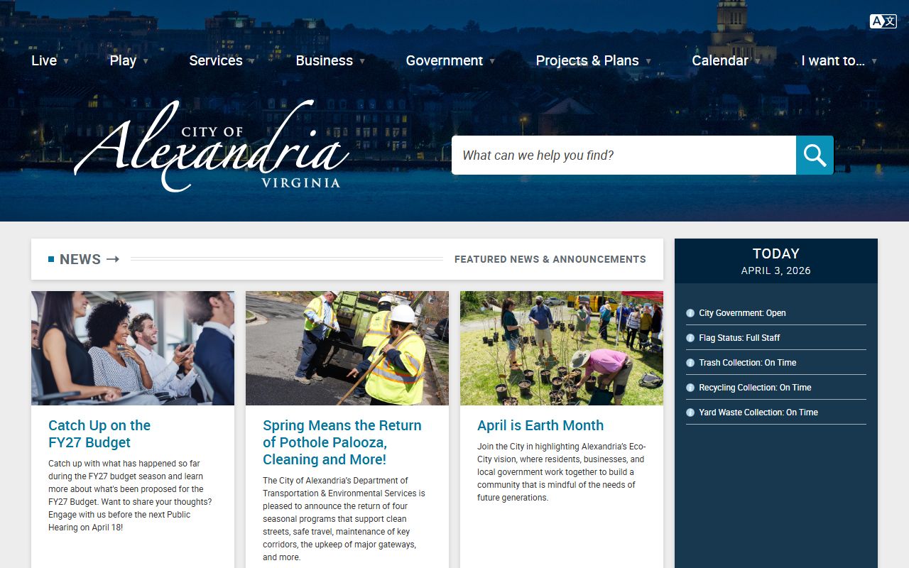 Alexandria Residents Directory - City of Alexandria government homepage