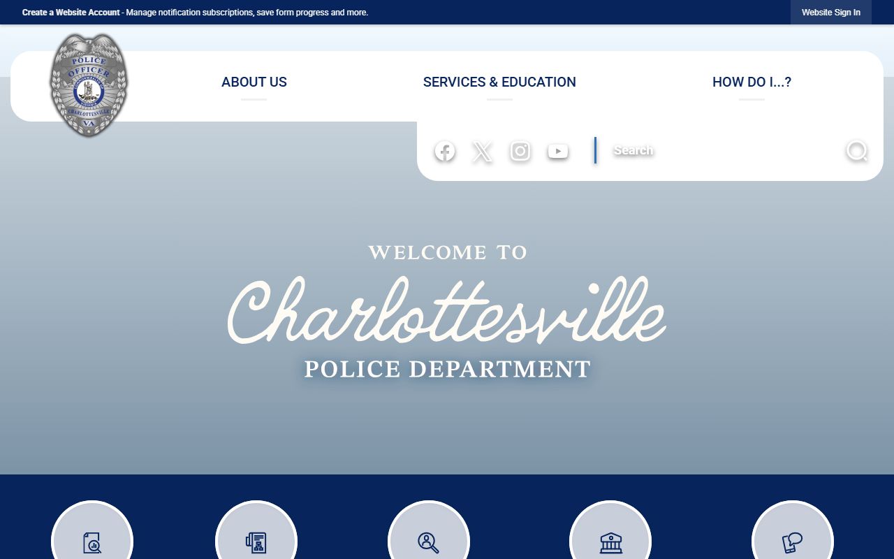 Charlottesville Residents Directory - Charlottesville Police Department page