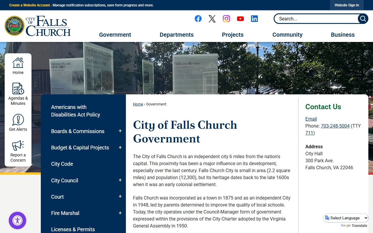 Falls Church Residents Directory - Falls Church city services and FOIA