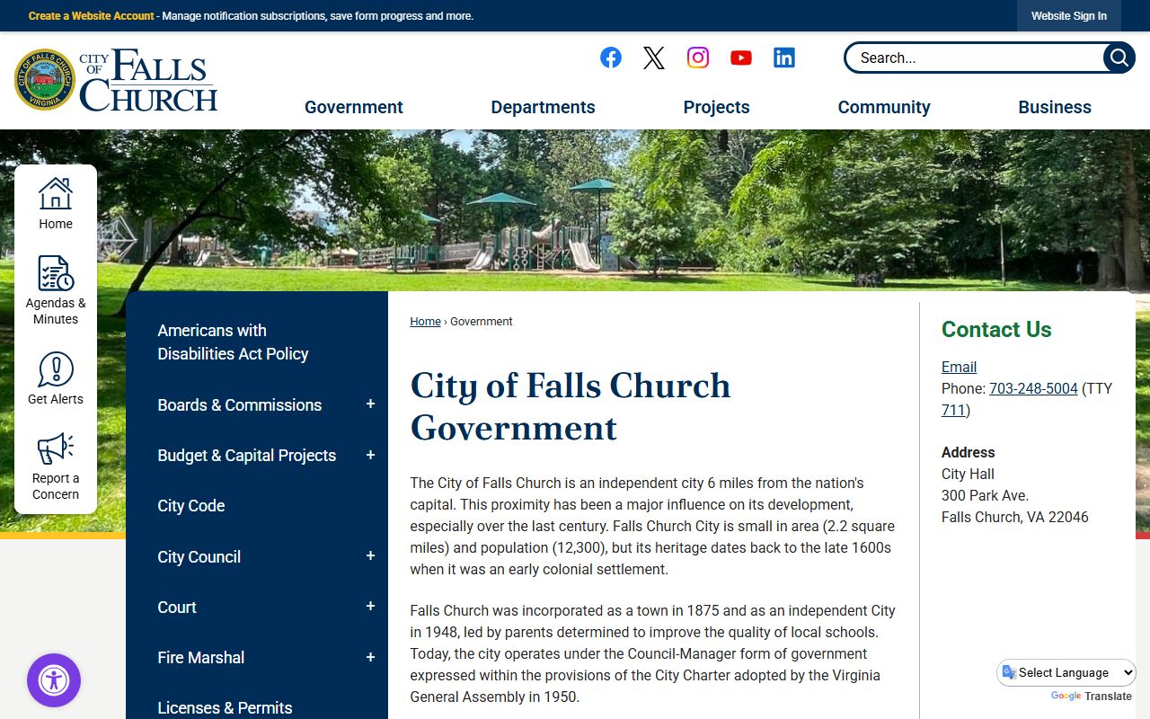 Falls Church Residents Directory - Falls Church government services