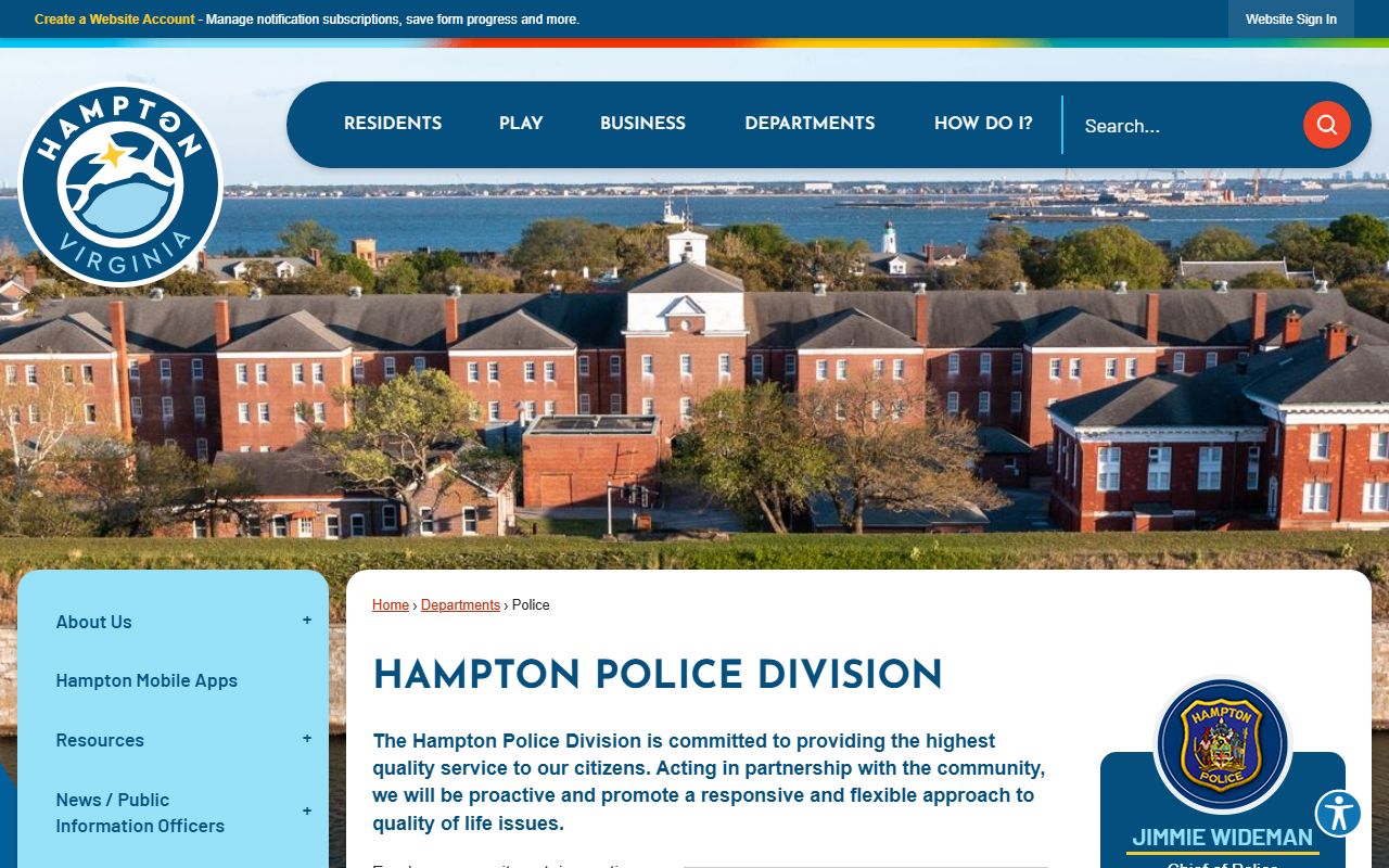Hampton Residents Directory - Hampton Police Division page