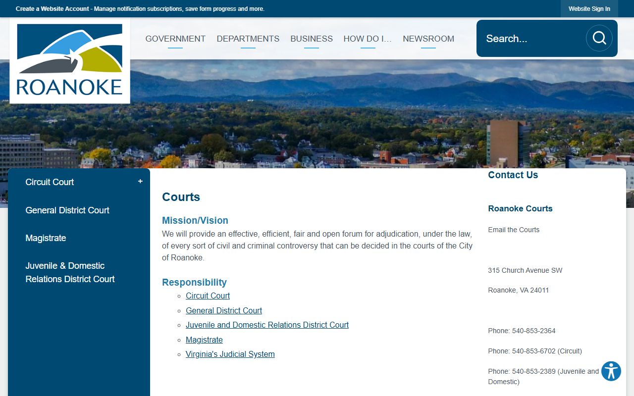 Roanoke Residents Directory - Roanoke Courts