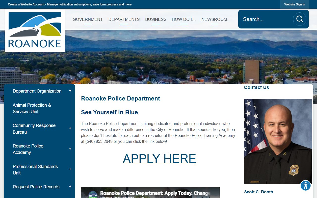 Roanoke Residents Directory - Roanoke Police Department