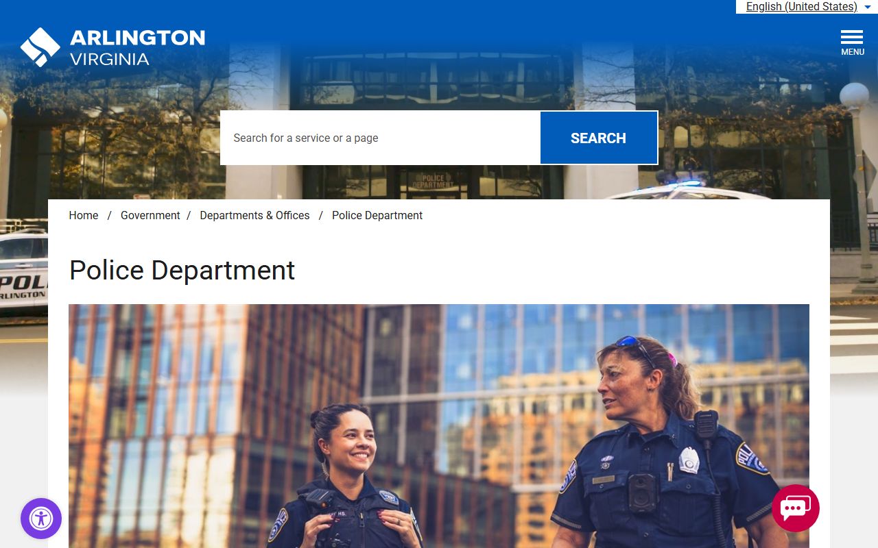Arlington County Residents Directory - police department home page