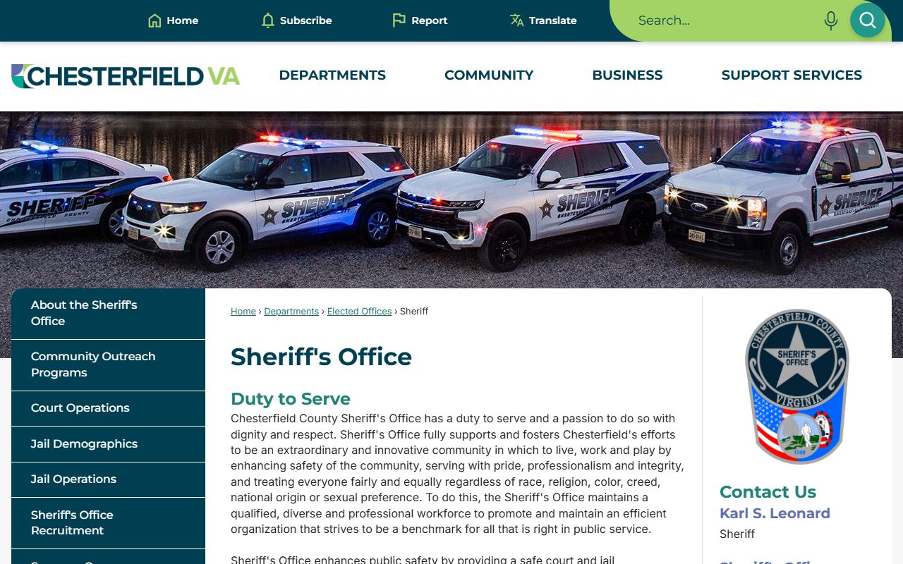 Chesterfield County Residents Directory - Sheriff's Office portal