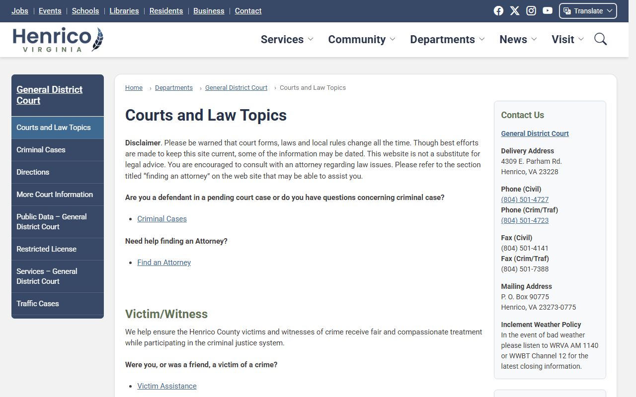 Henrico County Residents Directory - County Courts portal