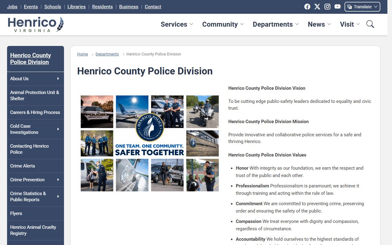 Henrico County Residents Directory - Police services