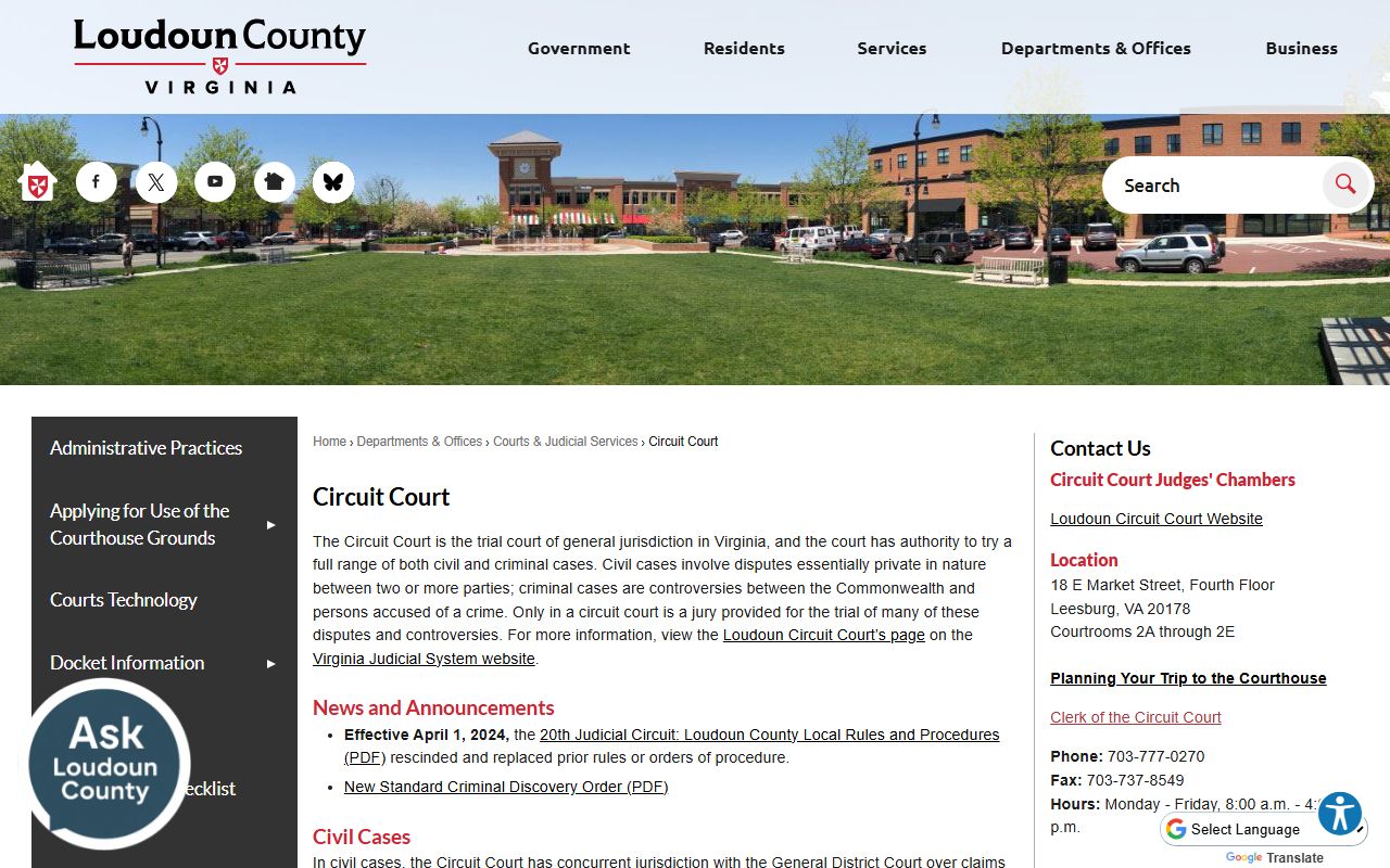 Loudoun County Residents Directory - Circuit Court records